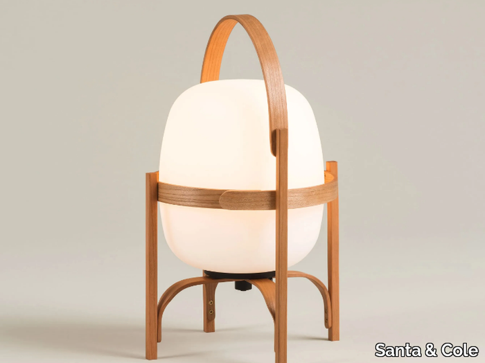 CESTITA BATERÍA - LED cordless wood and glass table lamp _ Santa & Cole