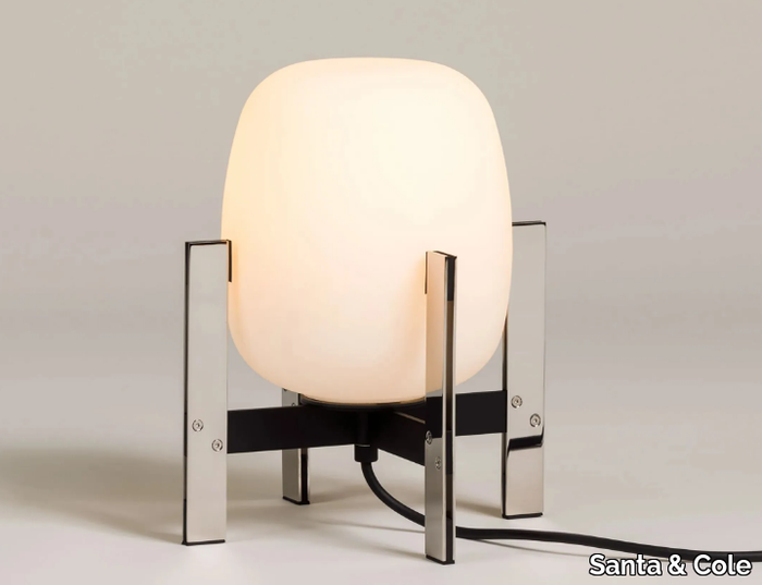 CESTITA METÁLICA - LED Glass and Stainless Steel table lamp _ Santa & Cole