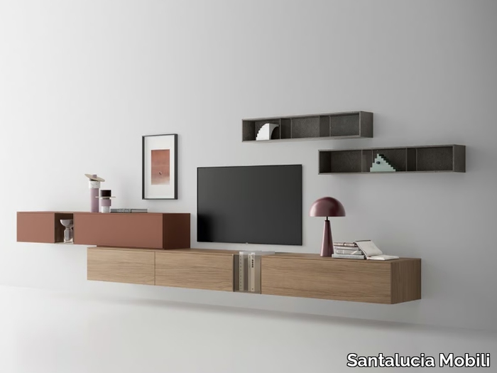 LIGHT - Open wooden wall cabinet _ Santalucia Mobili