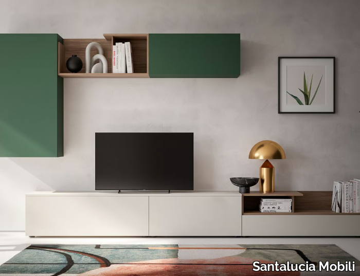 OPEN - Sectional wooden storage wall _ Santalucia Mobili