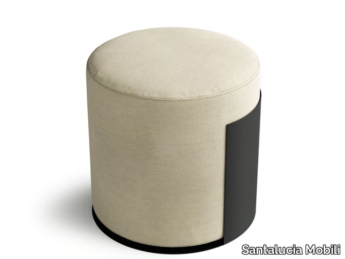 BELLINI - Upholstered round fabric pouf _ Santalucia Mobili