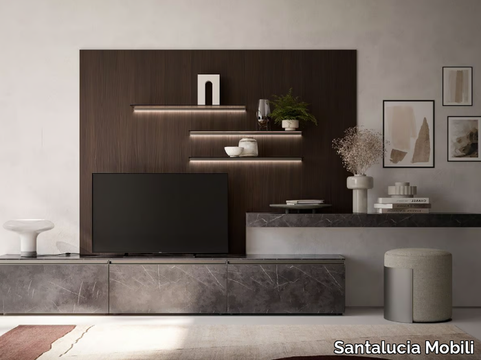 BOISERIE - Sectional wooden storage wall _ Santalucia Mobili