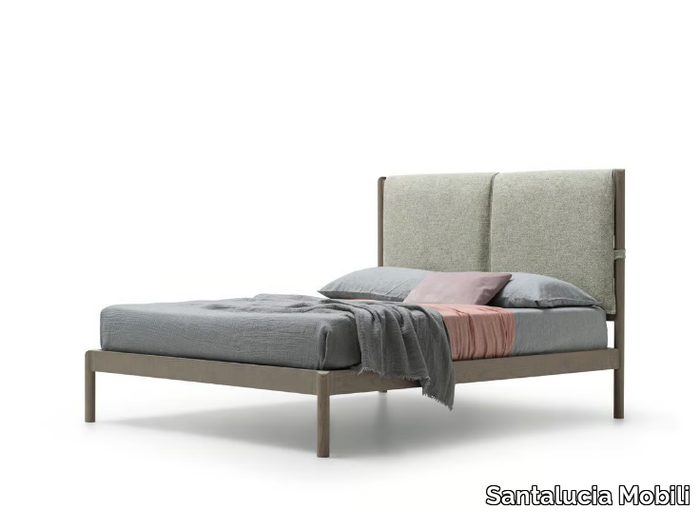 ESPERO - Wooden double bed with cushions _ Santalucia Mobili