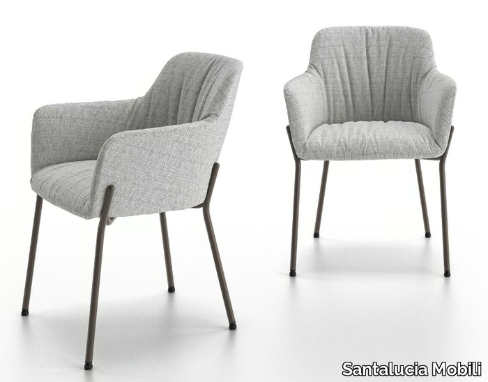 TURANDÒ - Upholstered fabric chair with armrests _ Santalucia Mobili