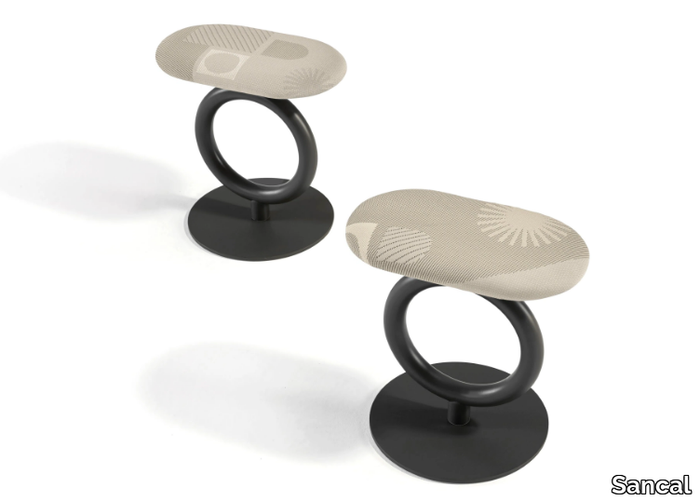 TOTEM - Steel and fabric stool with footrest _ Sancal