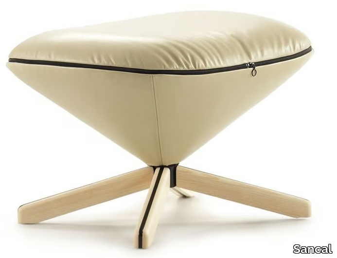 TORTUGA - With 4-spoke base leather footstool _ Sancal