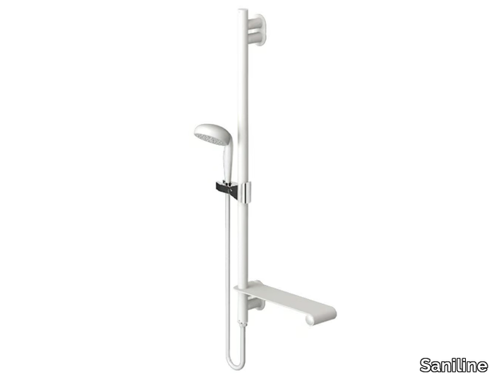 ELEGANCE - Wall-mounted thermostatic shower panel with overhead shower _ Saniline