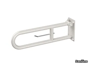 640-I - U-shaped folding steel grab bar with paper holder _ Saniline