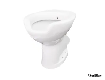 BASIC - Floor mounted Vitreous China toilet for disabled with bidet _ Saniline