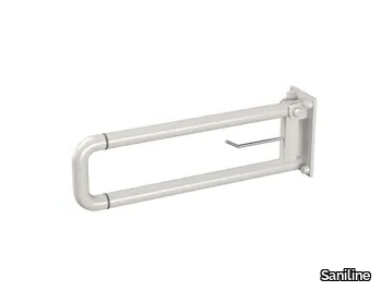 640/840-NY - U-shaped folding extruded aluminium grab bar with paper holder _ Saniline