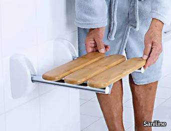 SPR-LEN - Folding bamboo shower Seat _ Saniline