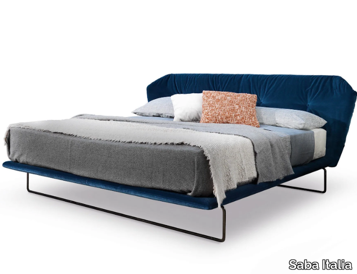 NEW YORK AIR - Fabric double bed with upholstered headboard _ Saba Italia