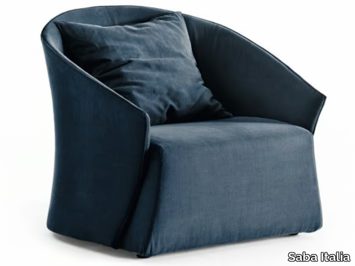 BUSTIER - Fabric armchair with removable cover with armrests _ Saba Italia