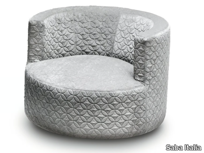 CHANCE - Swivel fabric armchair with armrests _ Saba Italia