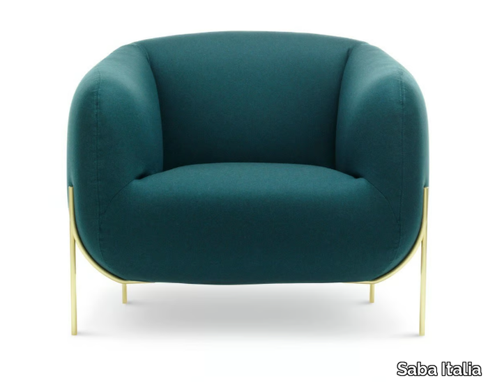 GEO - Fabric armchair with removable cover with armrests _ Saba Italia