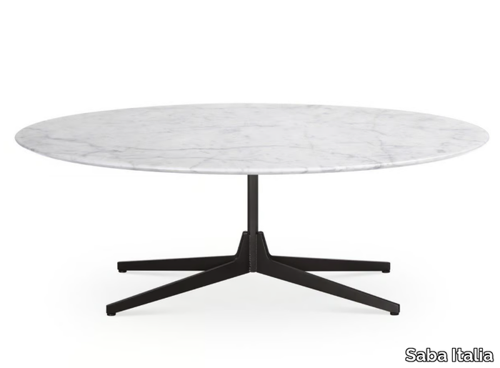 HEXA - Low oval marble coffee table _ Saba Italia