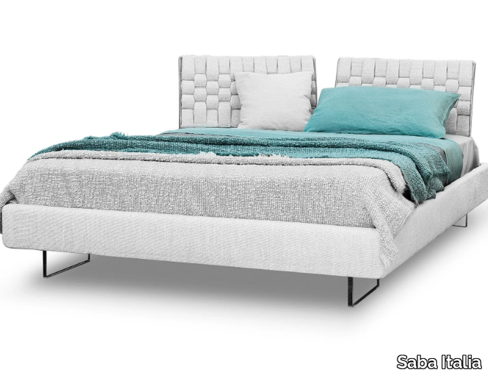 LIMES - Fabric double bed with upholstered headboard _ Saba Italia