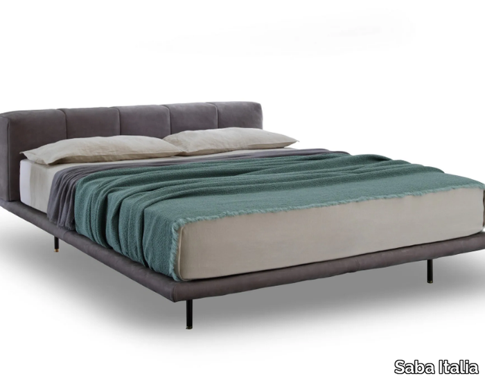 PIXEL AIR - Fabric double bed with upholstered headboard _ Saba Italia