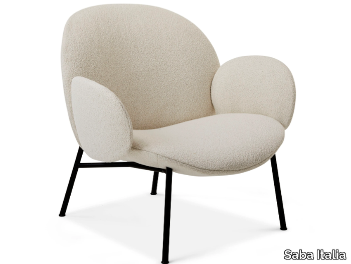 OLA - Fabric easy chair with armrests with removable cover _ Saba Italia