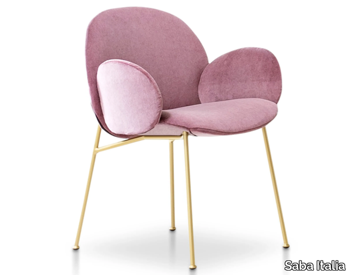 OLA - Upholstered fabric chair with armrests _ Saba Italia