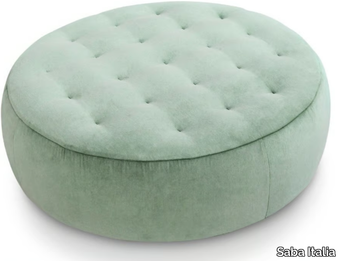 COOKIE - Round fabric pouf with castors _ Saba Italia