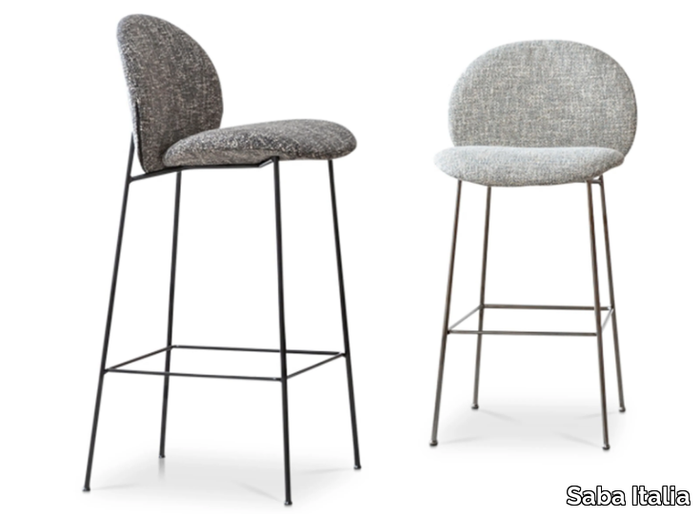 OLA - High fabric stool with back _ Saba Italia