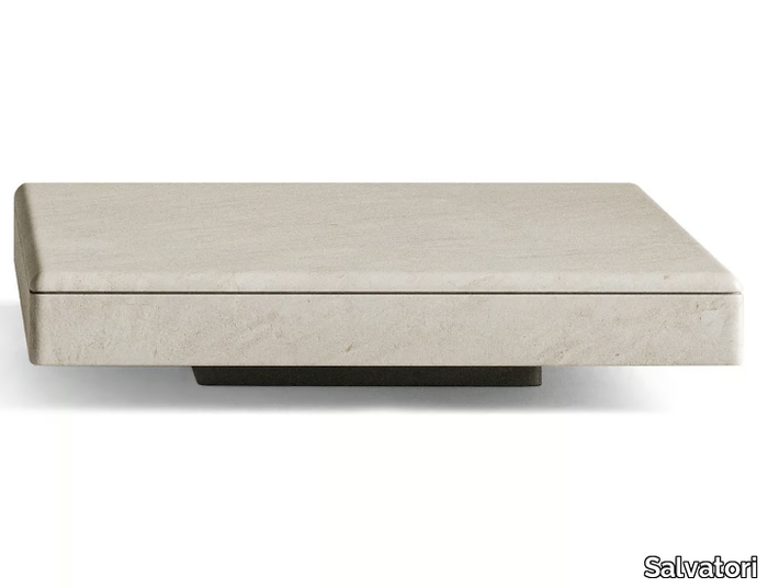 OMPHALOS - Low square stone coffee table _ Salvatori