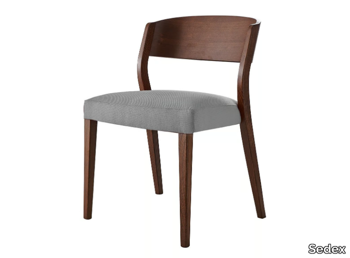 CURVY - Upholstered stackable solid wood chair _ Sedex