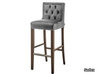 DRESSY-C - Upholstered wooden barstool with footrest _ Sedex