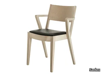 FLY - Stackable wooden chair with integrated cushion _ Sedex