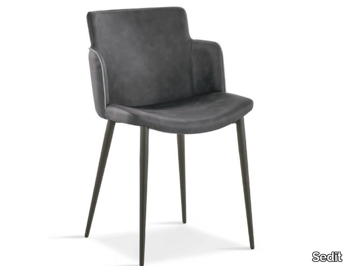 CAROL - Eco-leather chair with armrests _ Sedit