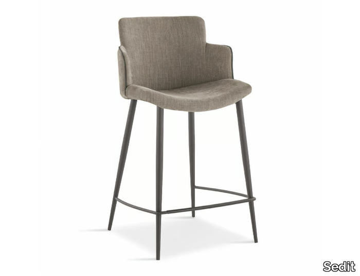 CAROL - High Eco-leather stool with back _ Sedit