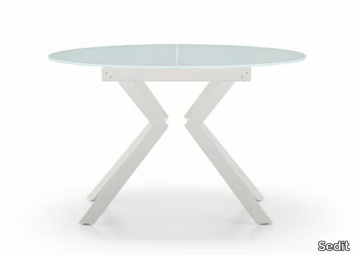 ZOE ROUND - Extending round glass table _ Sedit