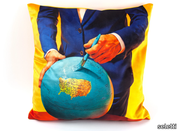 GLOBE - Square fabric cushion _ seletti