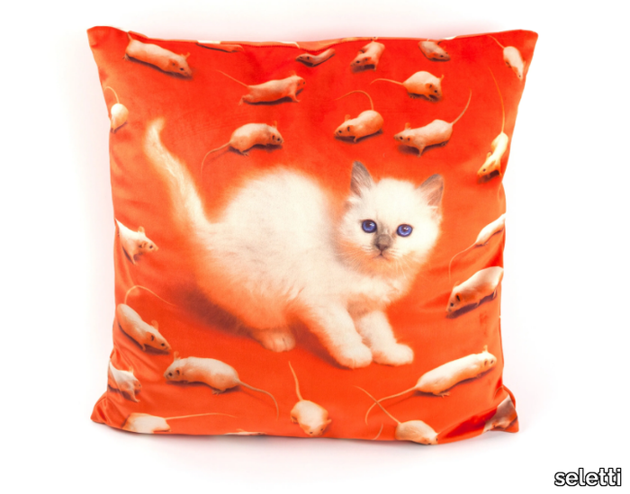 KITTEN - Square fabric cushion _ seletti