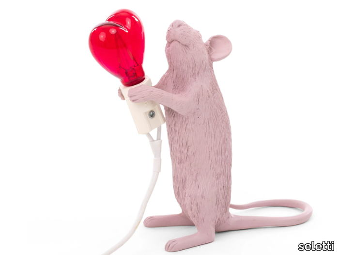 MOUSE LAMP LOVE EDITION - LED resin table lamp _ seletti