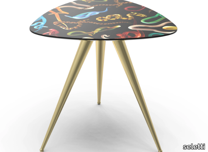 SNAKES - Triangular coffee table with MDF top and metal legs _ seletti