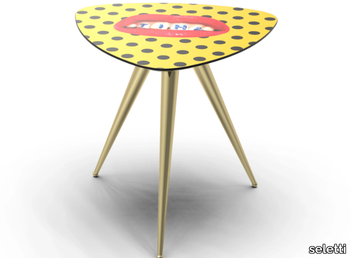 SHIT - Triangular coffee table with MDF top and metal legs _ seletti