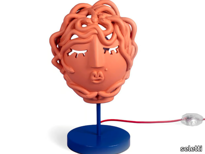 TERRACOTTA MEDUSA MASK LAMP - Terracotta table lamp _ seletti