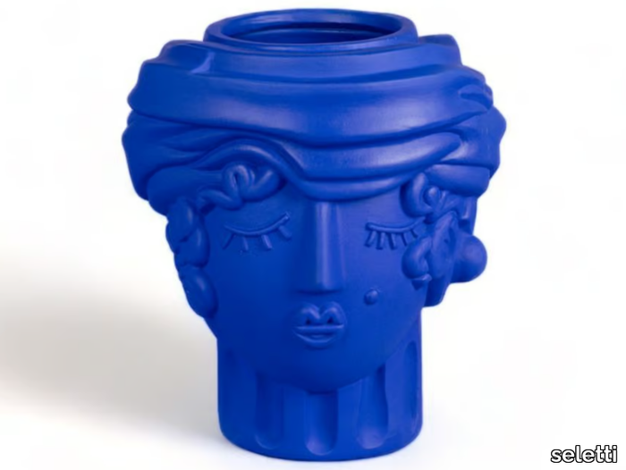 TERRACOTTA VASE WOMEN BLUE - Terracotta vase _ seletti