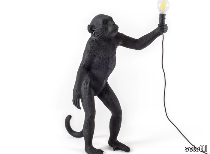 THE MONKEY LAMP BLACK STANDING - LED resin floor lamp _ seletti