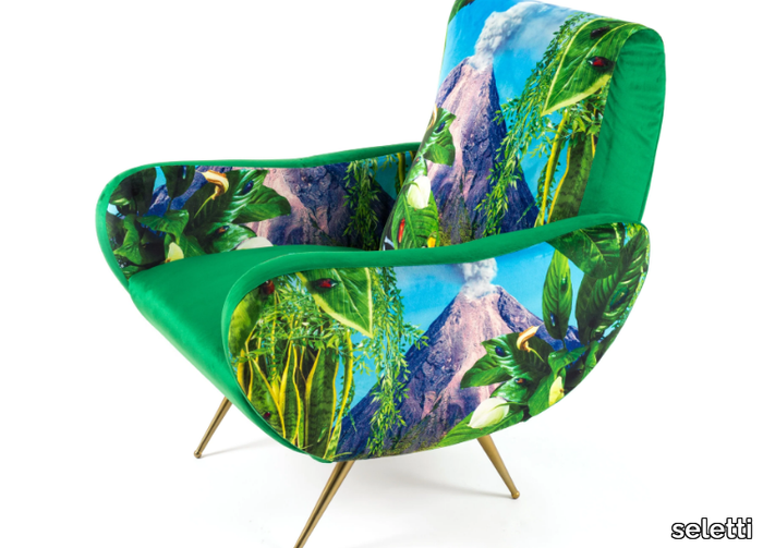 VOLCANO - Fabric armchair with armrests _ seletti