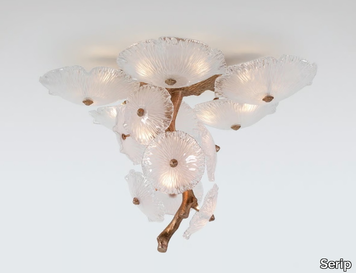 NENUFAR LUTEA - Handmade bronze ceiling lamp _ Serip