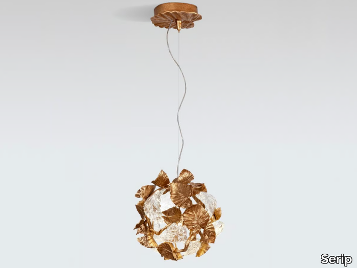 CALATHEA ORBIFOLIA - LED handmade bronze pendant lamp _ Serip