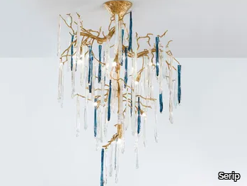 GLAMOUR ICE CRYSTALS MEDIUM - Handmade bronze pendant lamp _ Serip