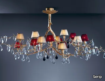 FASCINIUM SLEET MEDIUM - Halogen bronze pendant lamp with crystals _ Serip