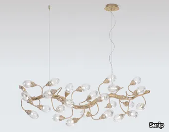 LOTUS HORIZONTAL BLOOM SMALL - LED handmade bronze pendant lamp _ Serip