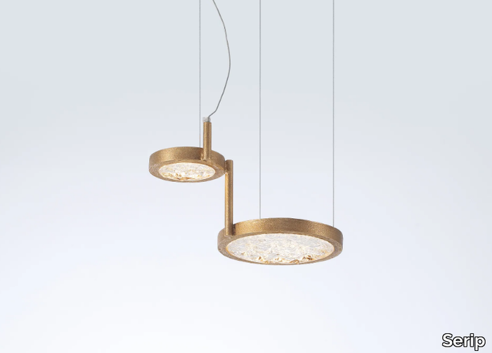 LUNA MOONBOW TWO LEVELS - LED handmade bronze pendant lamp _ Serip