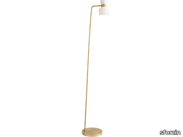 FIFTY - Adjustable floor lamp in opal glass and brass _ sforzin