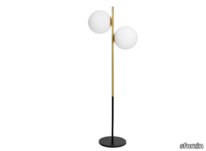 JUGEN 2 - Floor lamp in opal glass and metal with dimmer _ sforzin